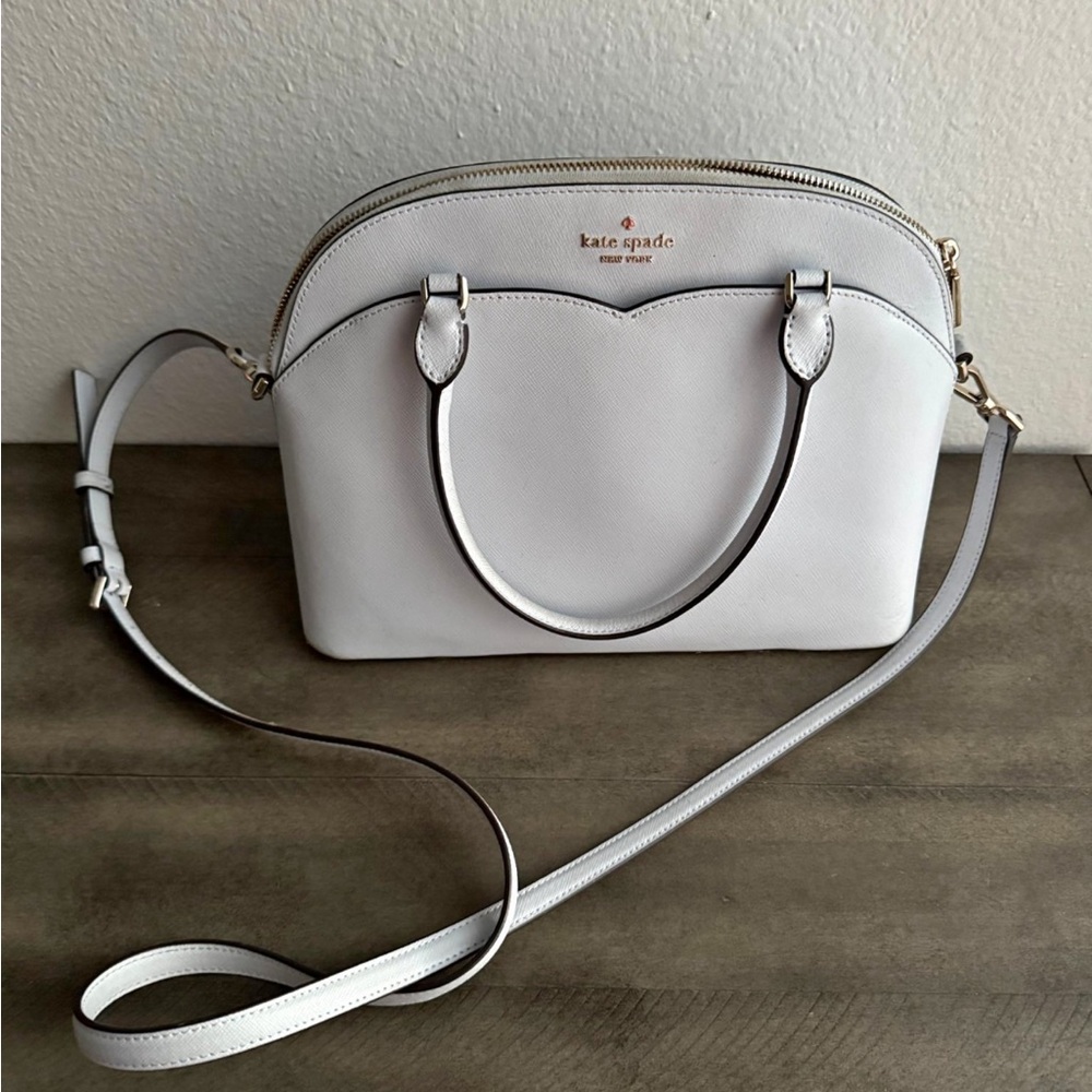 kate spade White Leather Dome Crossbody Satchel - Picture 2 of 6